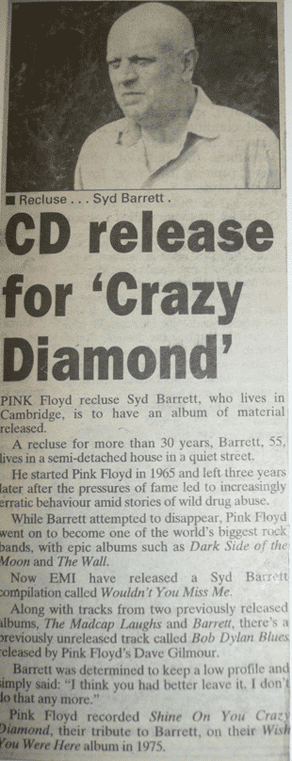 CD Release for Crazy Diamond